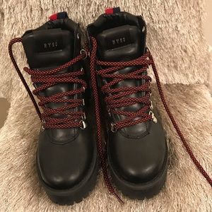Steve Madden Red & Blue stripe combat boots